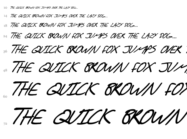 SF Scribbled Sans font waterfall